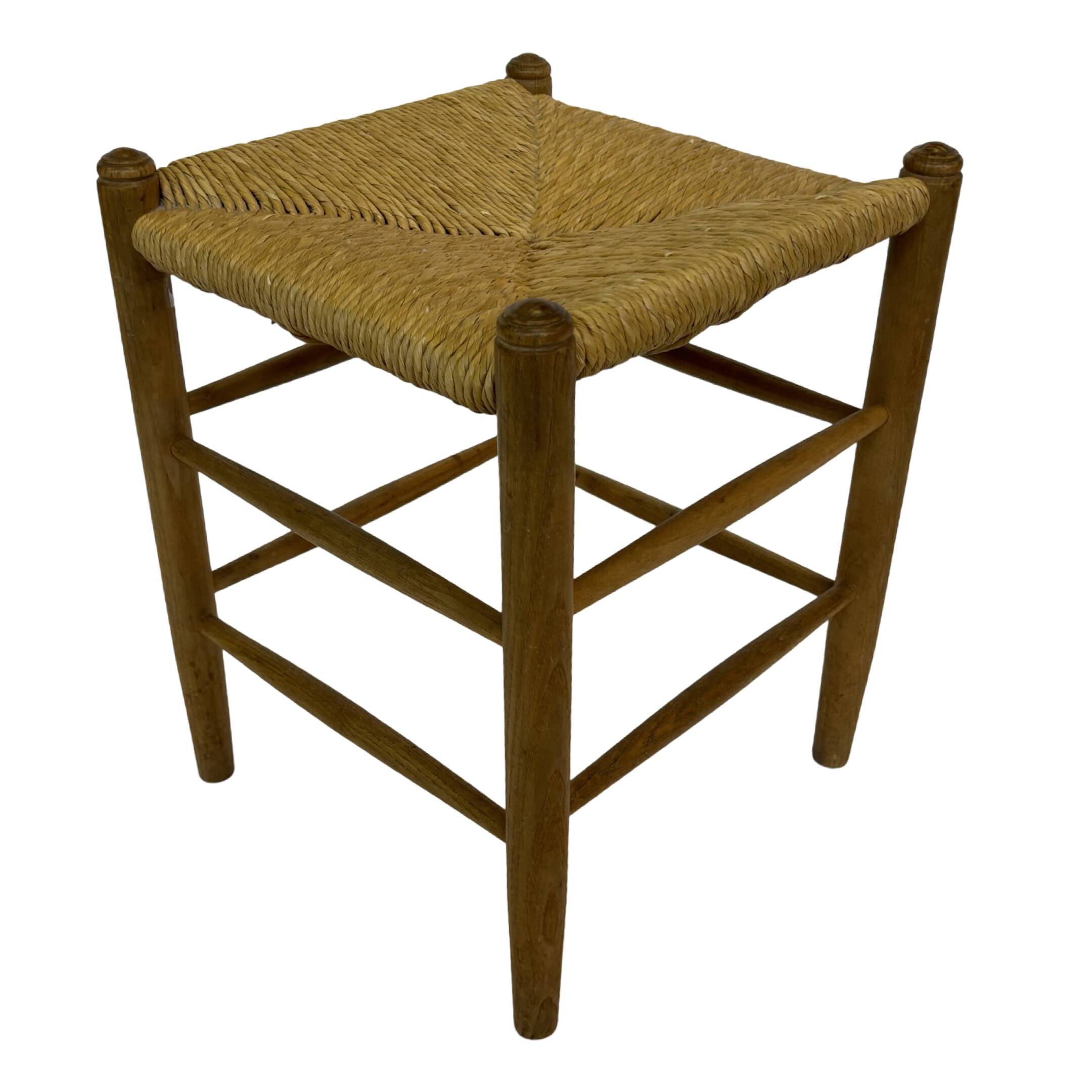 Vintage Danish papercord stool rope beech mid century '60s design