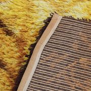 Rya Scandinavian carpet in virgin wool with orange and maroon motifs