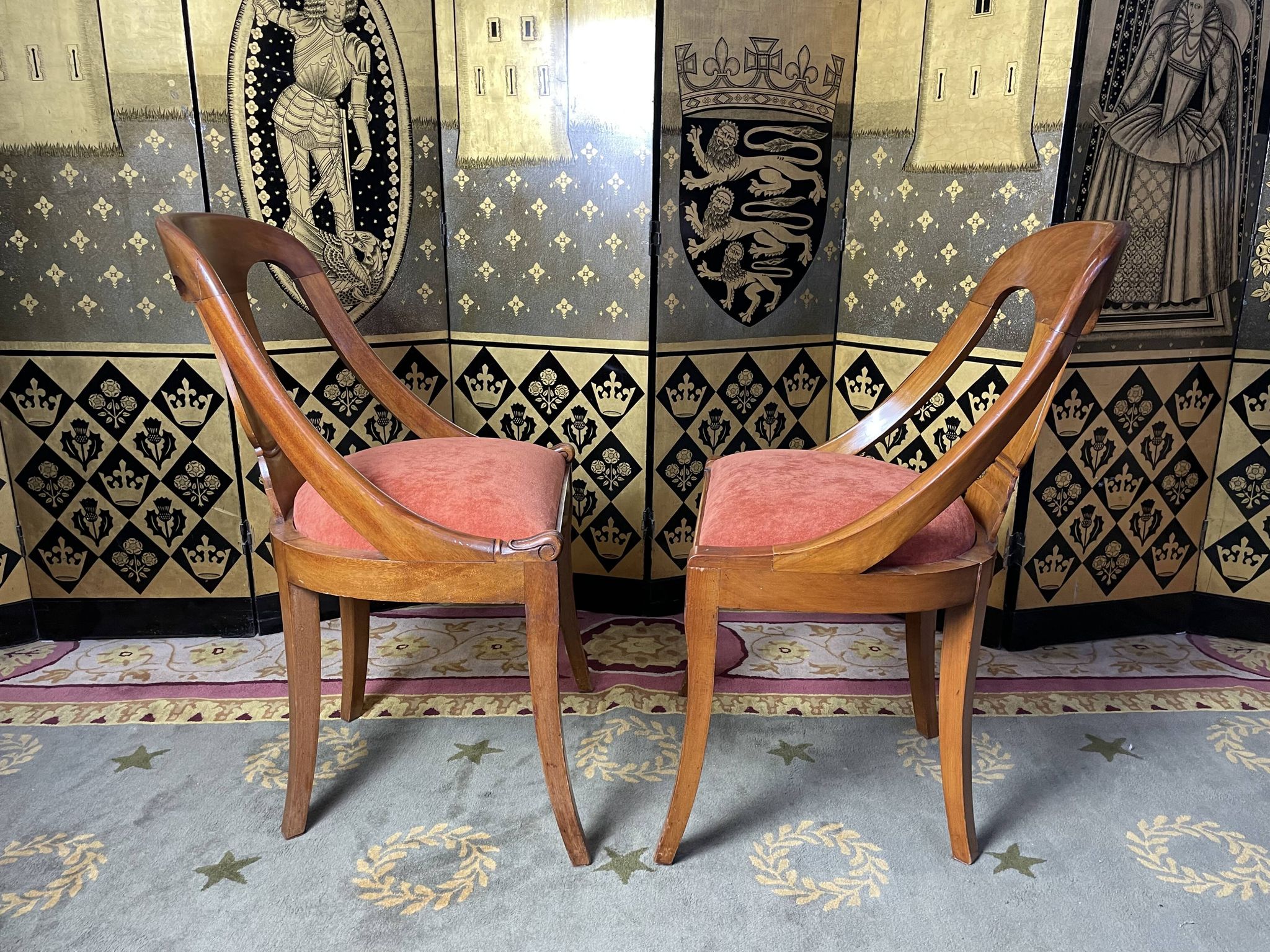 6 chaises gondoles de style Empire