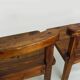 Paire de chaises basses brutaliste en bois massif. Années 60