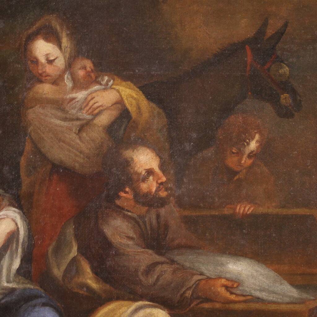 18th century Italian landscape painting with family scene