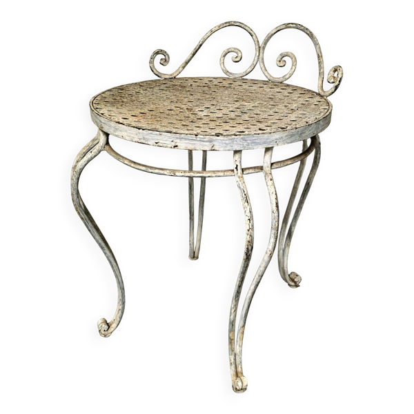 Chaise en fer forgé, blanche -  1940/1950