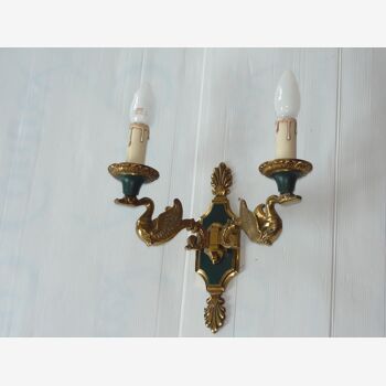 Empire lucien gau style gilt bronze wall lamp