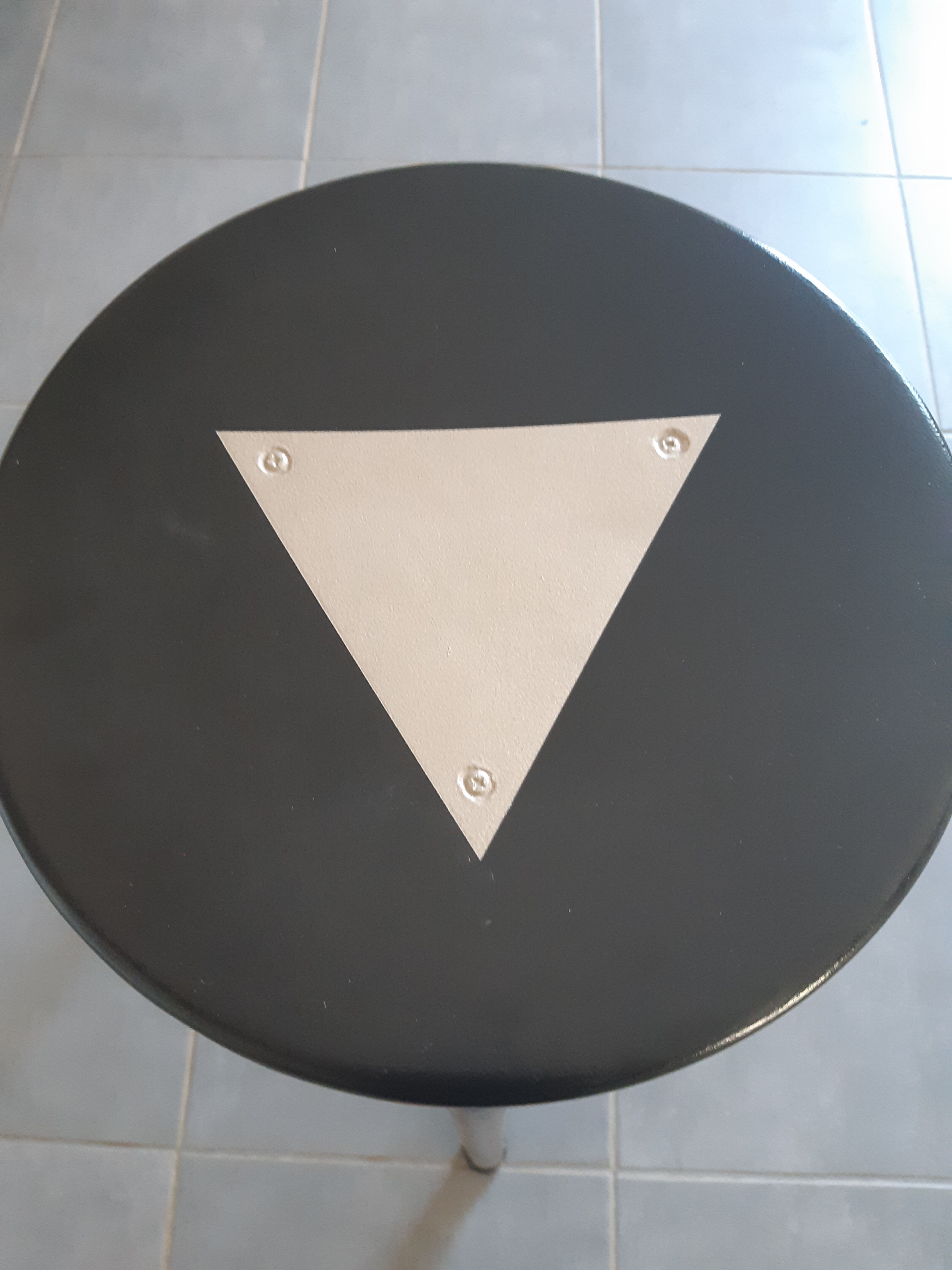 Black and silver high stool