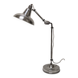 Lampe articulée industrielle, nickelé, Houillon Nancy,