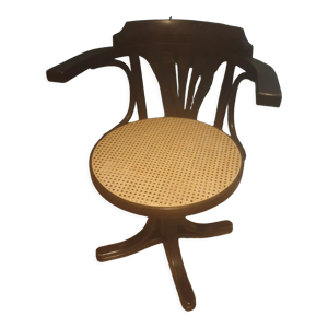 Fauteuil pivotant canné, cannage