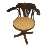 Fauteuil pivotant canné, cannage neuf