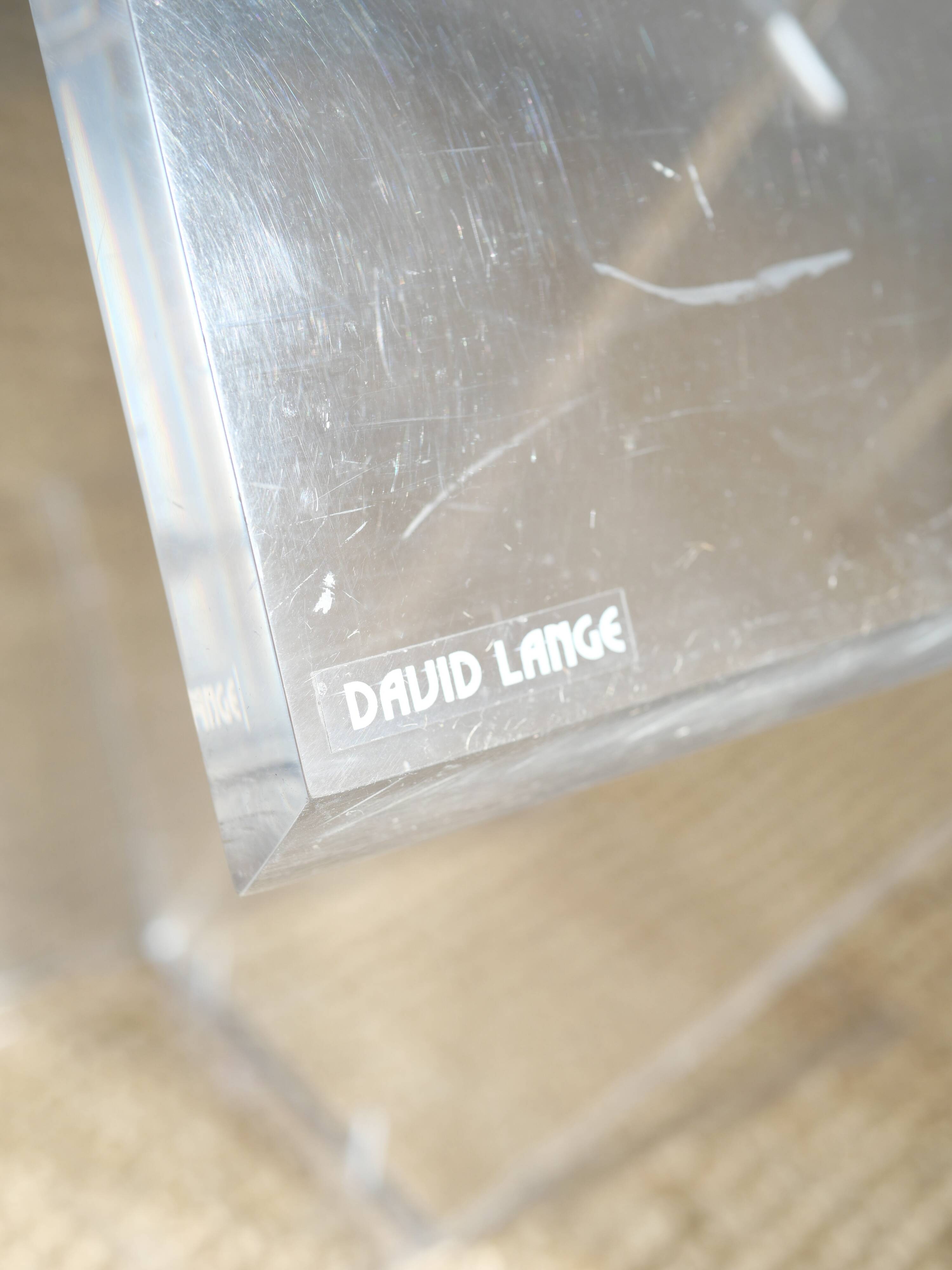 Glass and plexiglass coffee table - David Lange