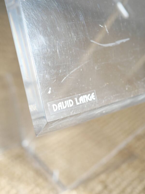 Table basse en verre et plexiglas - David Lange