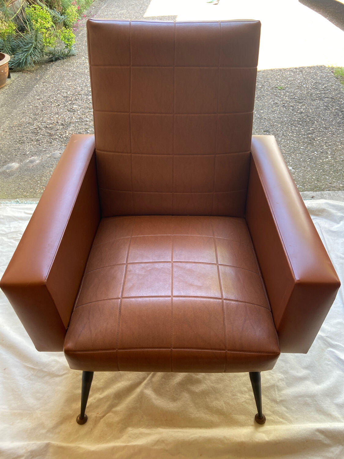 Pair of skaï armchairs