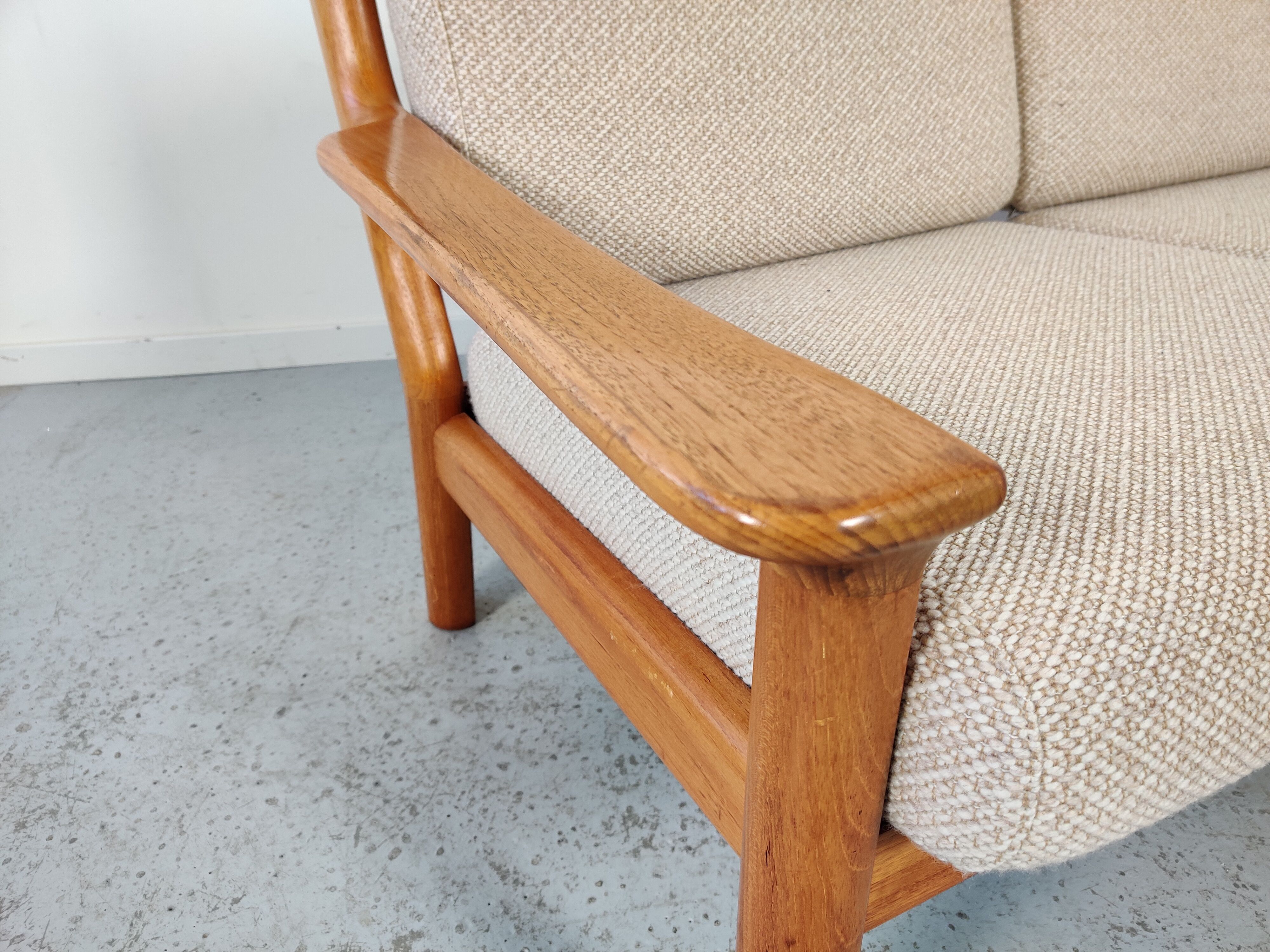 Juul Kristensen 2-seater teak sofa for Glostrup, Denmark 1960s