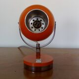 Orange and chrome eyeball table lamp