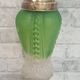 Art Nouveau lantern pendant light cast glass brass electric fixing ok h 60x