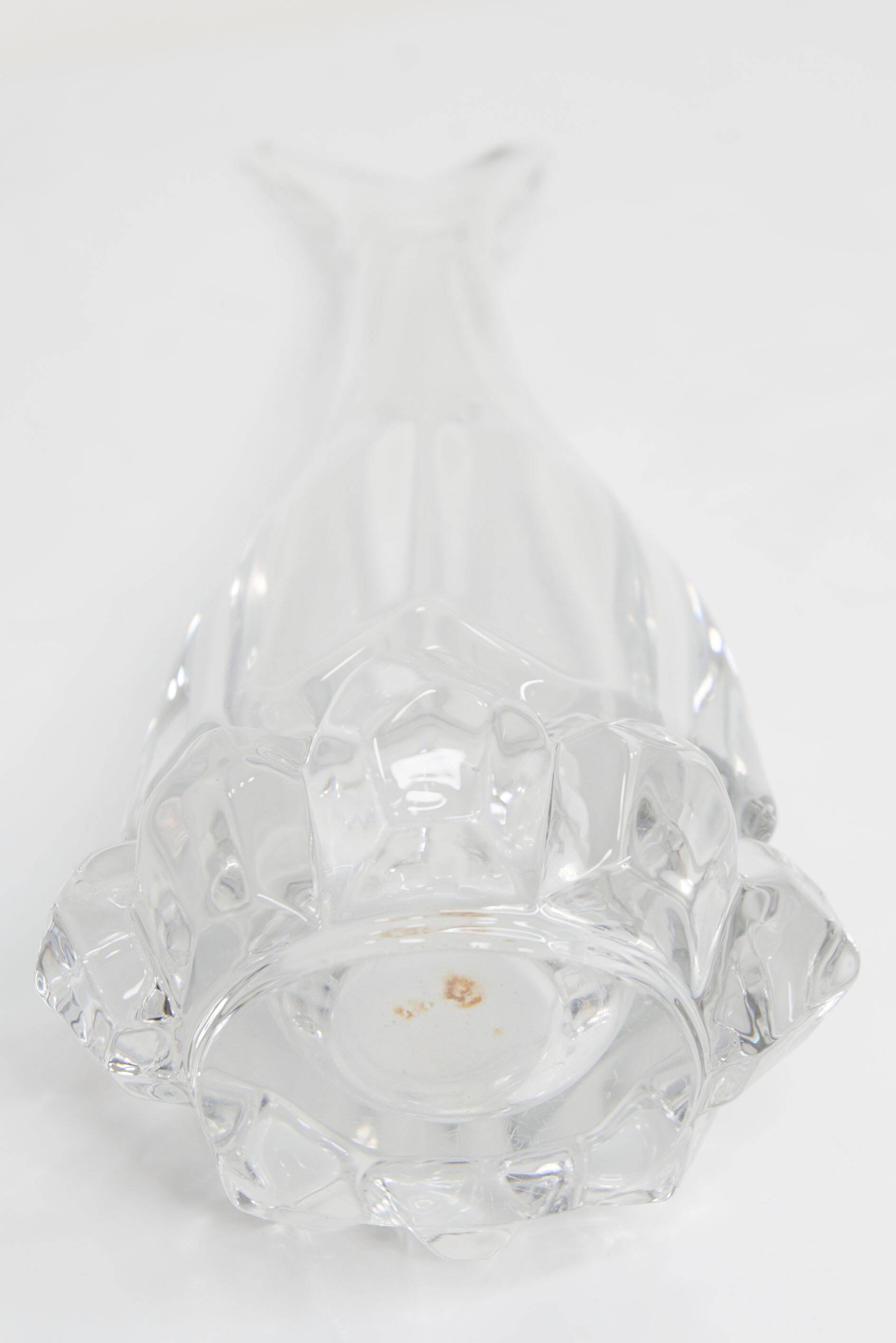 Blown crystal vase Art Vannes France 43 cm