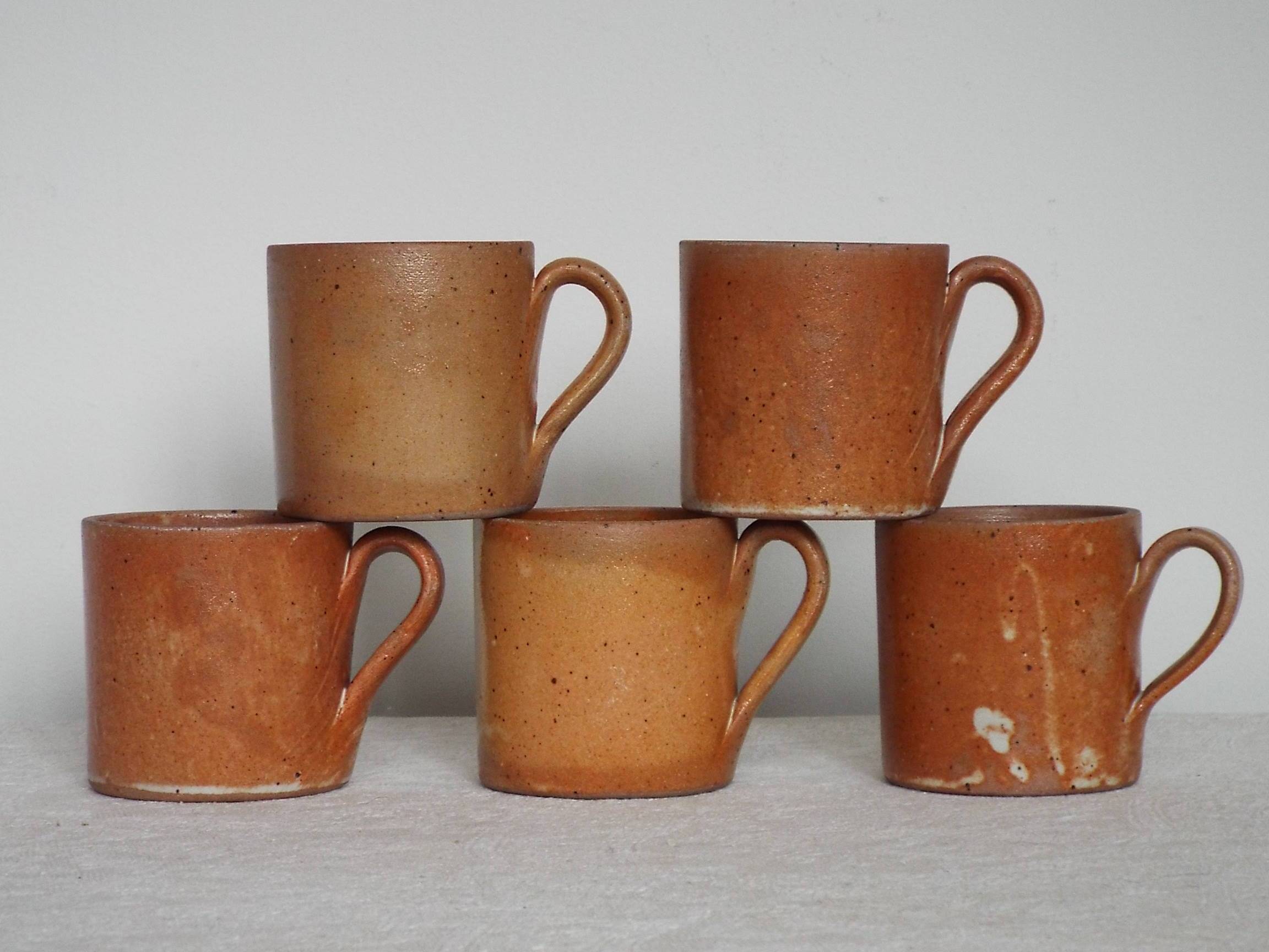 5 70s stoneware cups