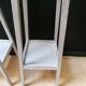 Pair of harnesses, pedestal table with plants, vintage wooden