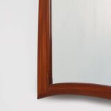 Miroir mural vintage organique scandinave des années 1960 en bois de teck massif