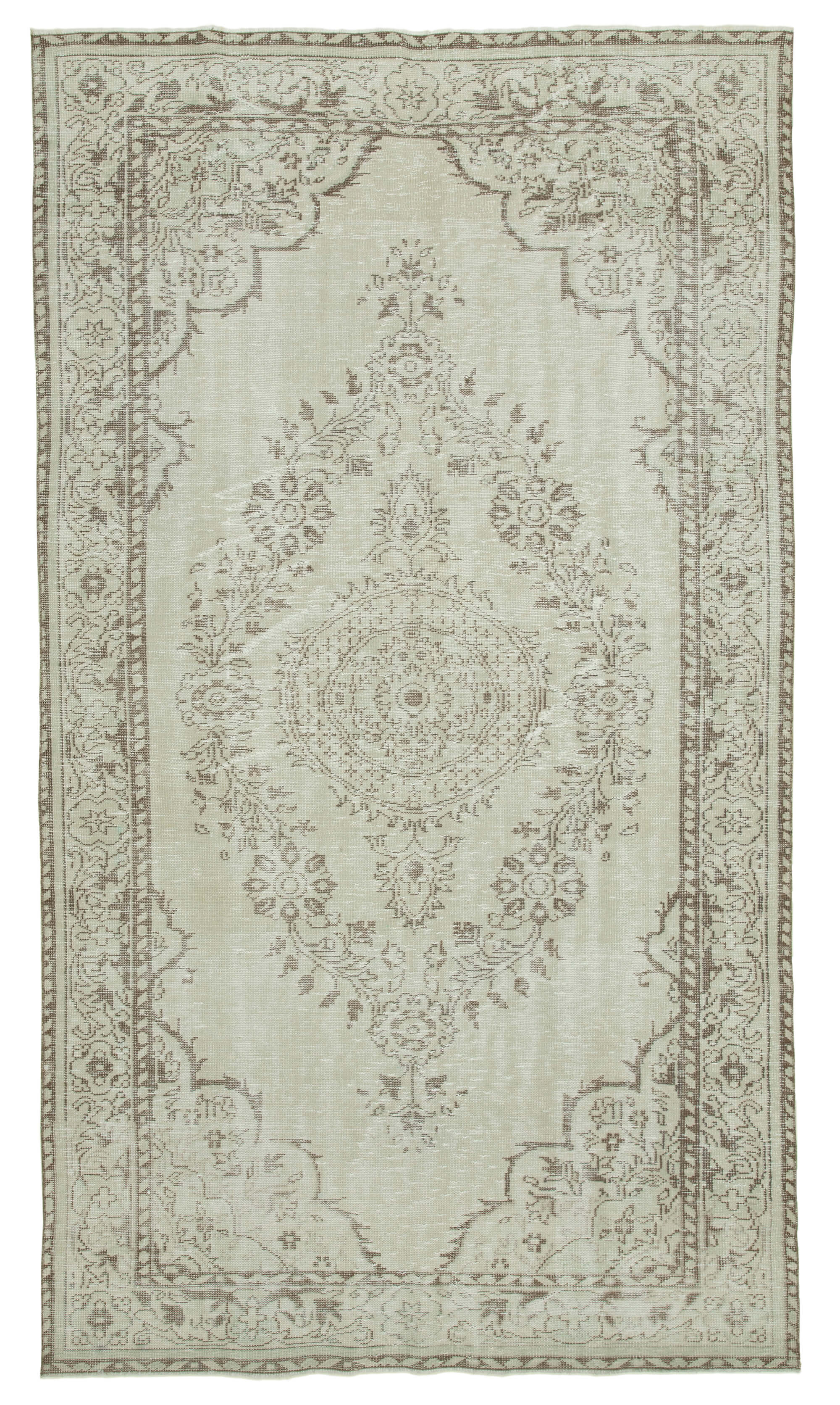 Handwoven unique anatolian beige carpet 192 cm x 316 cm