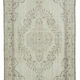 Handwoven unique anatolian beige carpet 192 cm x 316 cm