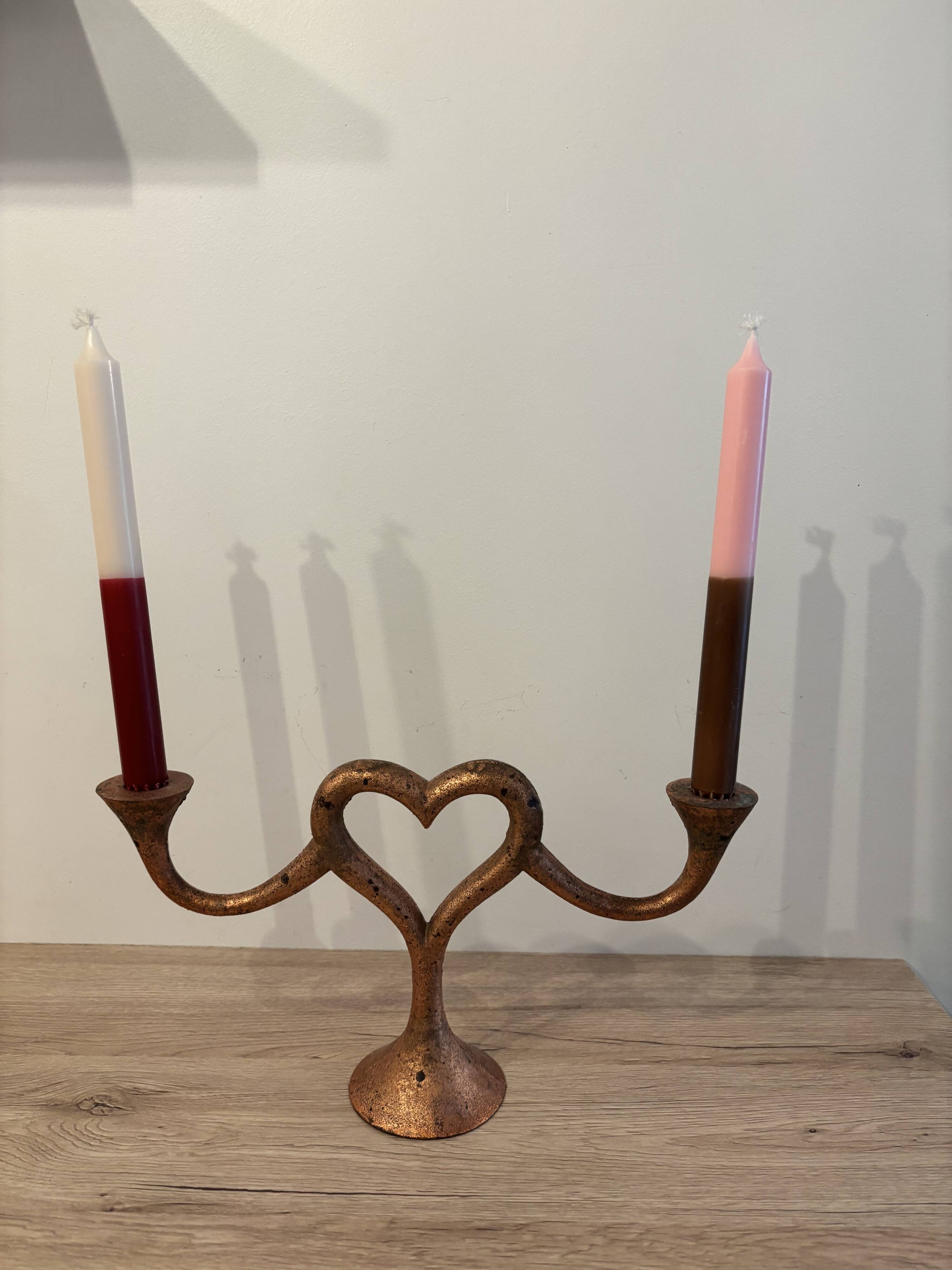 Copper heart chandelier