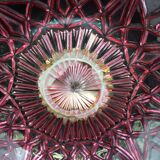 Vintage bedside with grapevines and chiseled crystal