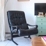 Siesta armchair Westnofa ingmar relling vintage black leather