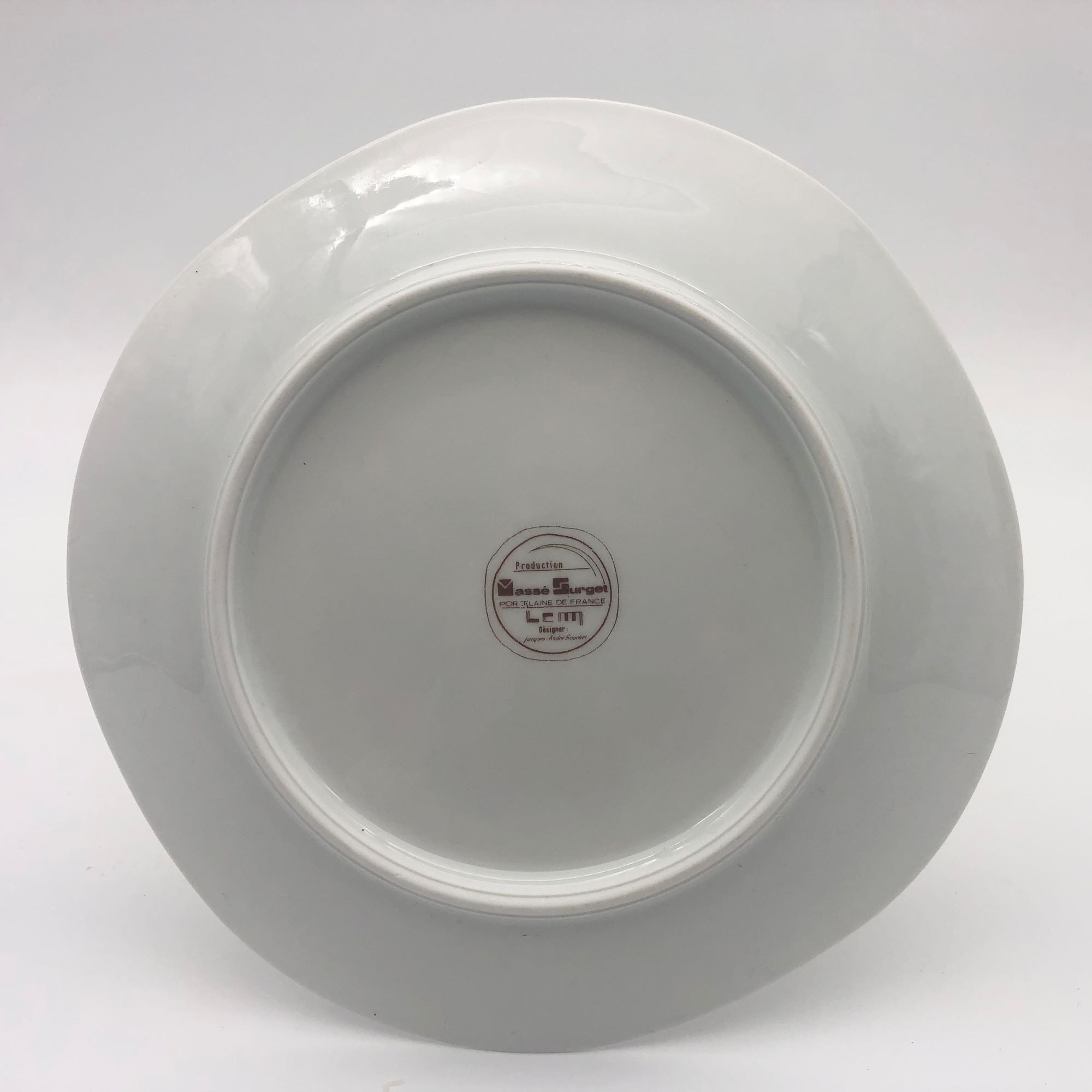 Jacques-André Souchet for Massé Surget set of six plates and a dish