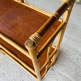 3-tier rattan bamboo shelf, circa 1960's