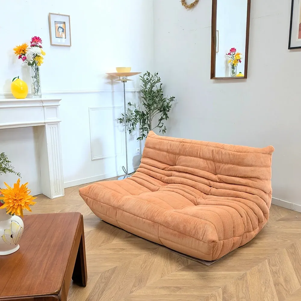 Togo 2-seater sofa by Michel Ducaroy - Apricot
