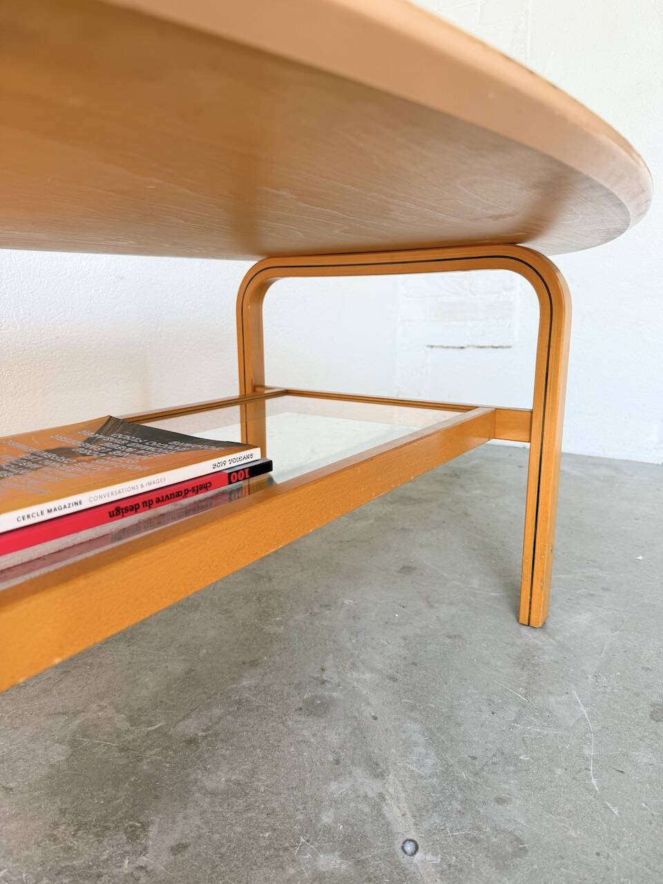 Oval coffee table beech 1980 Aalto Ikea