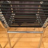 Pair of "Sandows" chairs designed by Rene Herbst, Bauhaus, France, 1980s