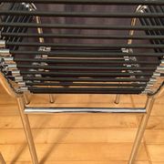 Pair of "Sandows" chairs designed by Rene Herbst, Bauhaus, France, 1980s