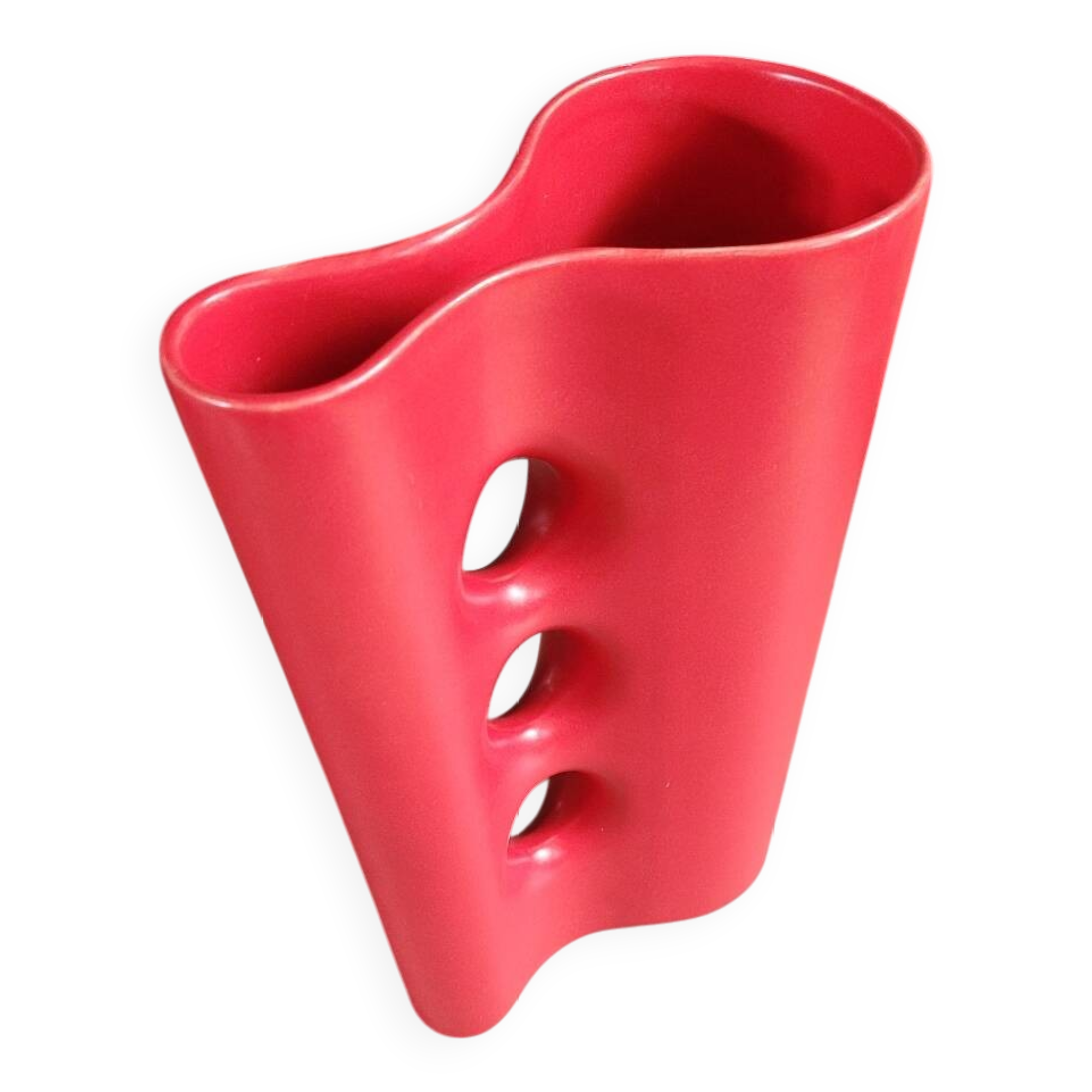 Vase en céramique rouge mat, 1960