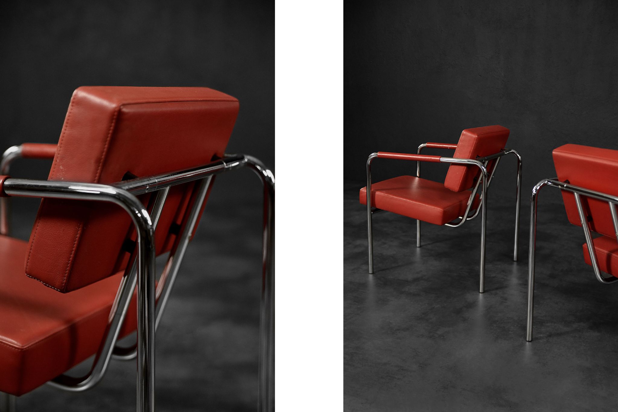 Fauteuils scandinaves bauhaus chrome