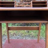 Vintage oak compass leg desk.