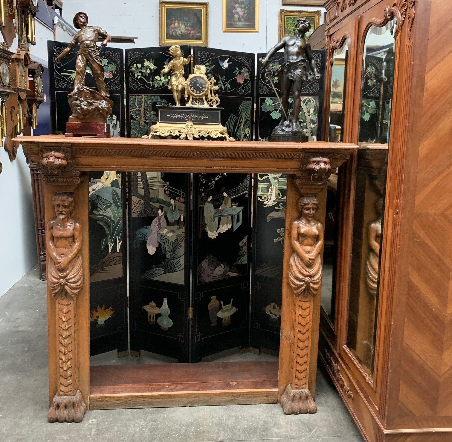 Renaissance style fireplace gate