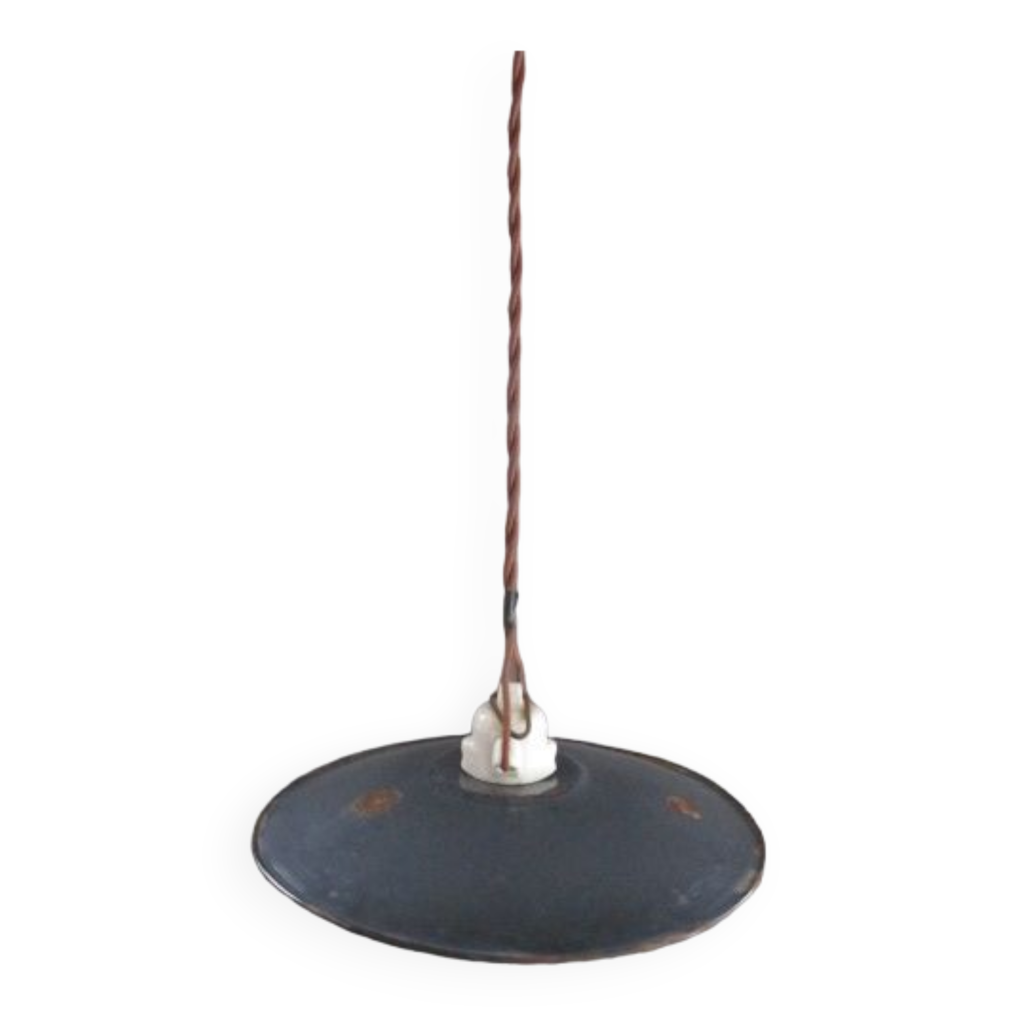 Suspension en tôle émaillée grise anthracite