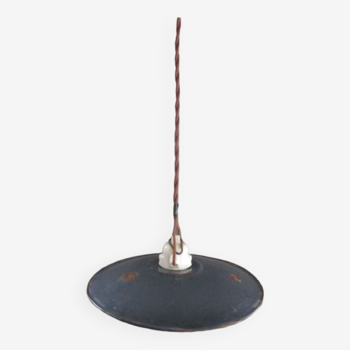 Pendant lamp in anthracite grey enamelled sheet