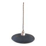 Pendant lamp in anthracite grey enamelled sheet