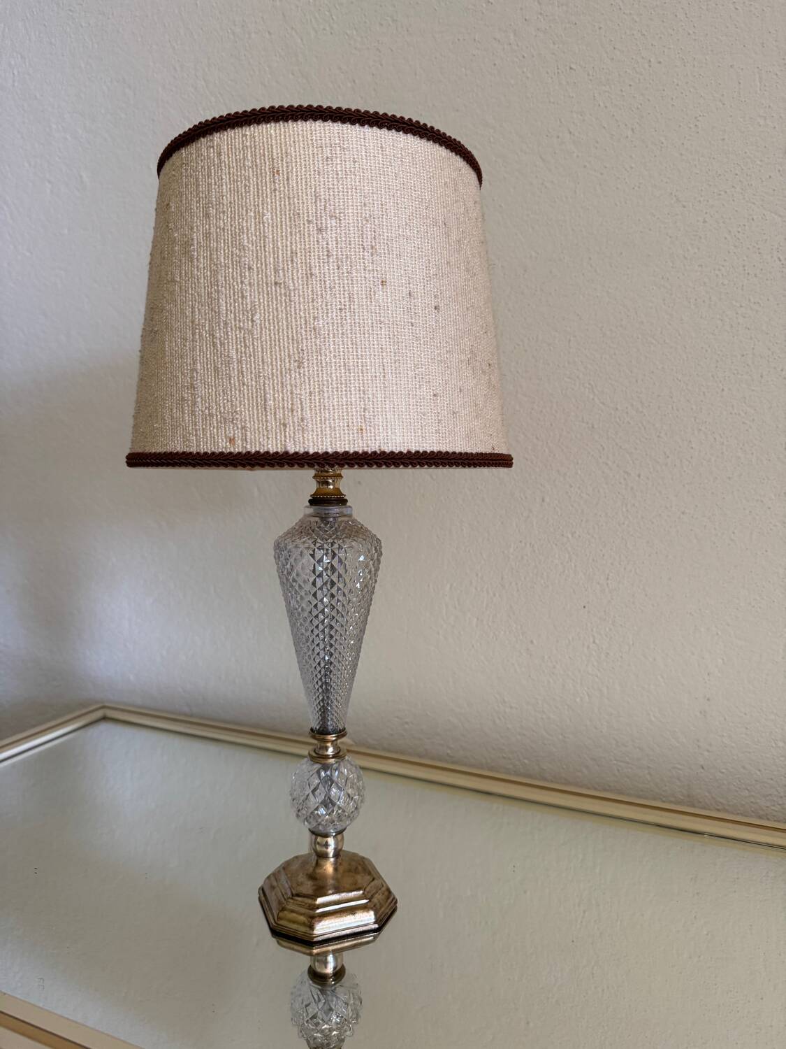 Glass and brass lamp from the 60s