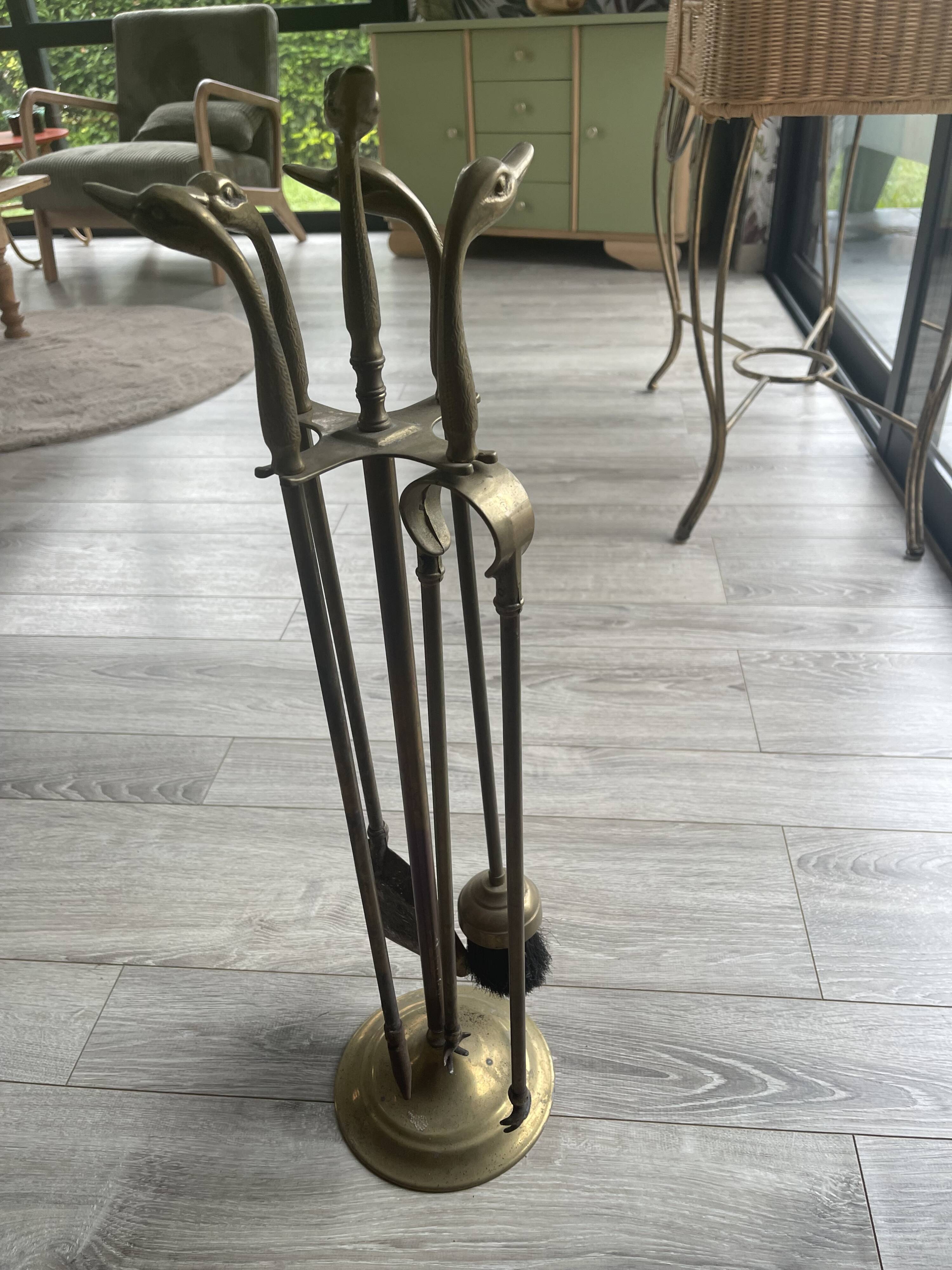 Brass duck head mantelpiece
