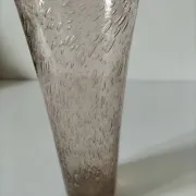 Bubble glass vase signed Biot – Pink beige
