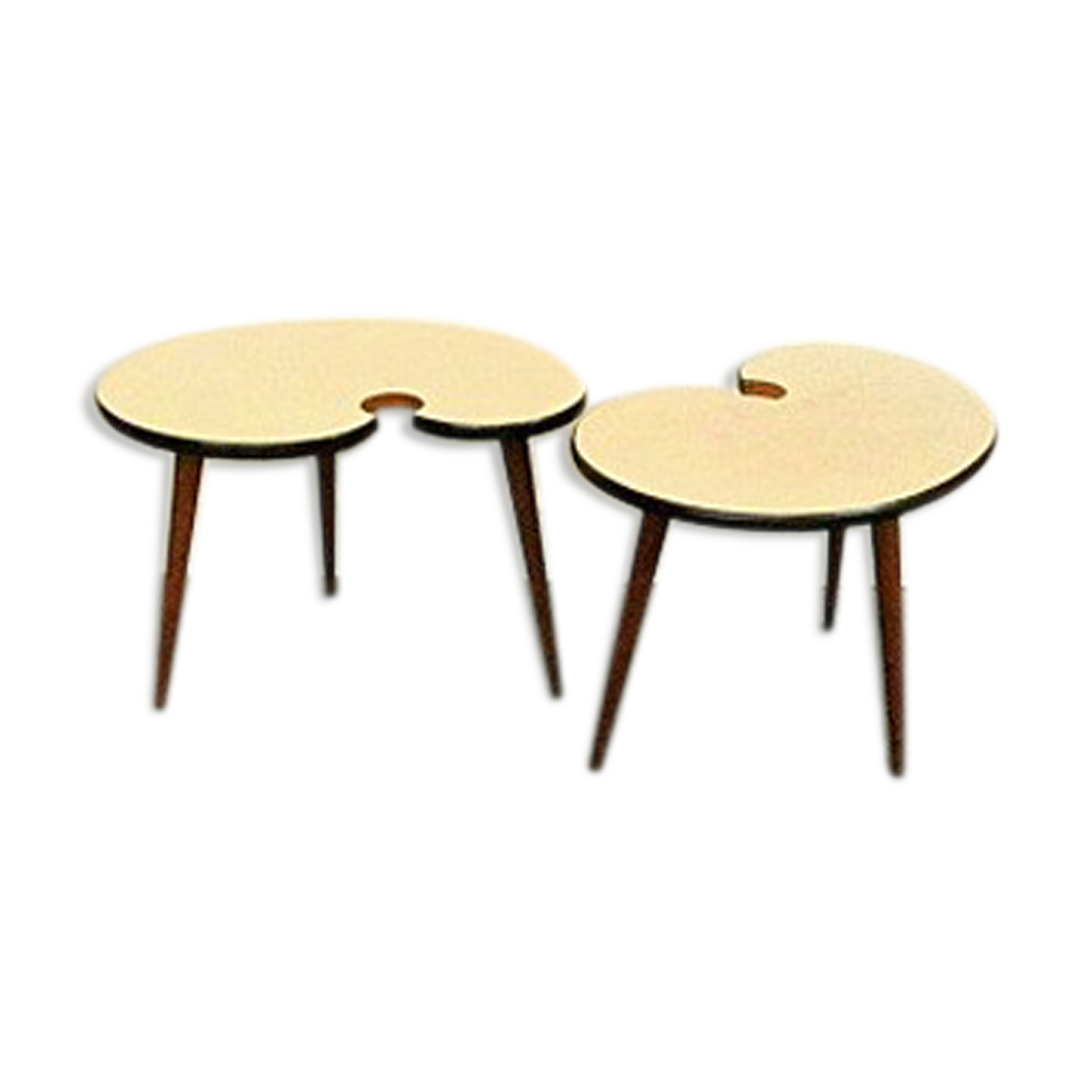 Paire de tables basse tripode vintage années 50