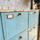 Old workshop cabinet with flaps, original patina.