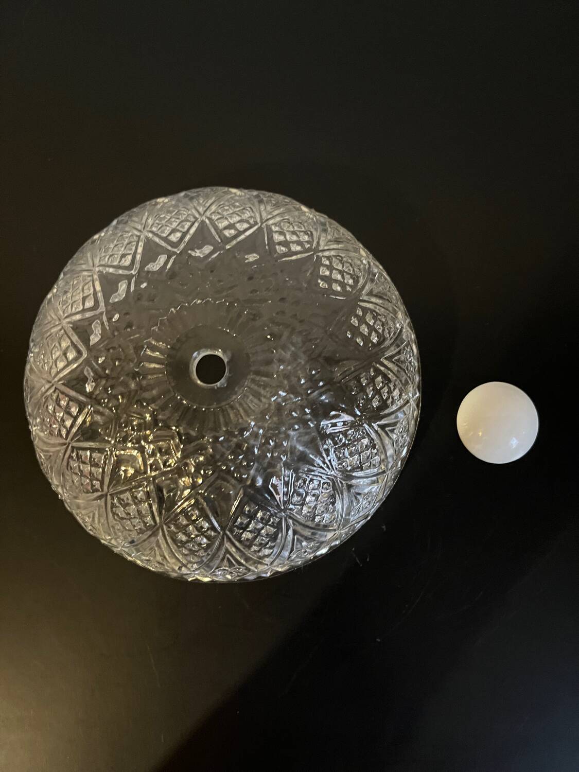 Metal and chiseled glass suspension ceiling light