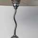 Vintage Murano glass table lamp - zigzag metal details, textured silk shade - Italy 1980s - timeless and elegant design, unique gift idea.