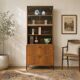 Vintage 60s teak bookcase drinks cabinet (display cabinet) 3 parts
