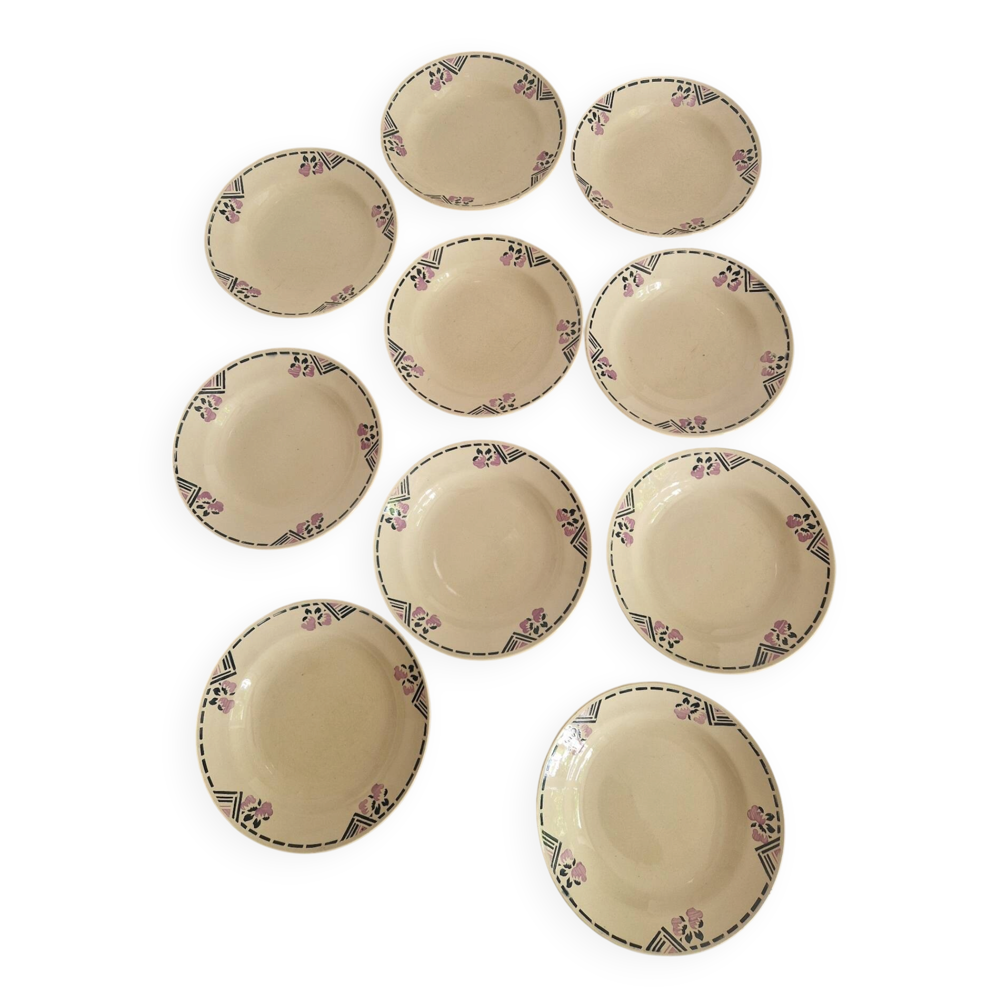 Set of 10 Deep Plates Model Tunis Longchamp Manufacture