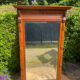 Antique large trumeau mirror in solid wood and bevelled glass.
