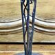 Antique Art Deco lamp from the 1930s, wrought iron with a blue basin in the Ezan style.